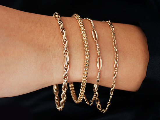 Bransoletka złota duże przeplatane ogniwa