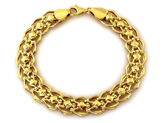 Złota bransoletka szeroka z ruchomych elementów