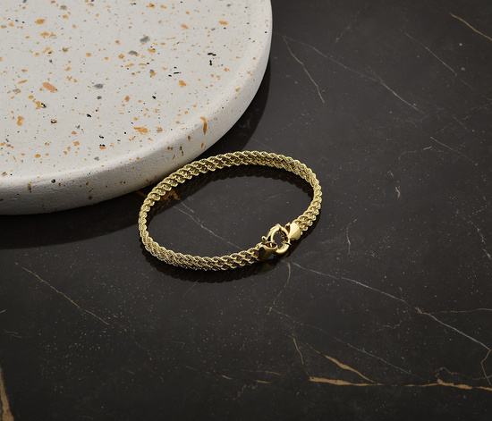 Złota bransoletka 585 kordel korda 