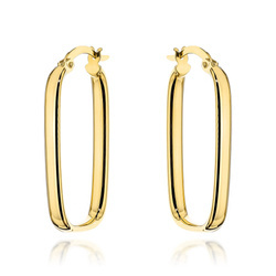 Złote kolczyki 585 gładkie owalne koła