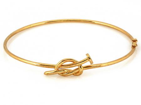 Oryginalna złota sztywna bransoletka gwóźdź