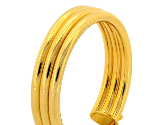 Kolczyki złote potrójne koła 27mm