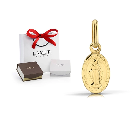 Złota zawieszka 585 - cudowny medalik