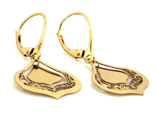 Kolczyki złote wiszące ruchome oryginalne