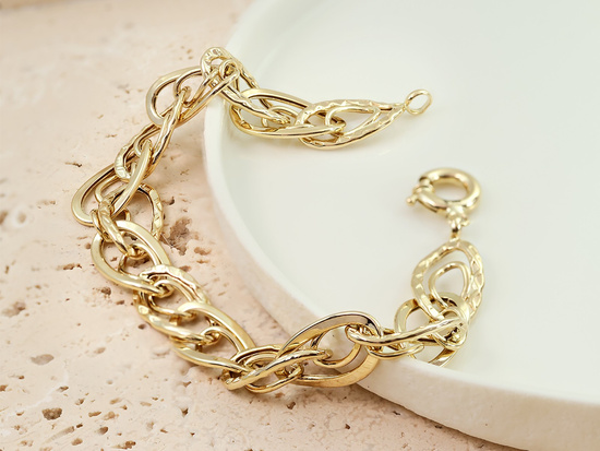 Bransoletka złota modna z dużych ogniw