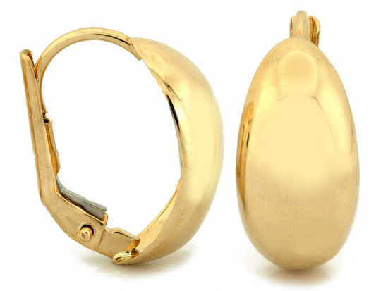 Kolczyki złote angielskie gładkie błyszczące eleganckie