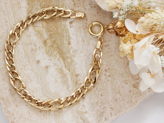 Bransoletka złota gruby łańcuch duże ogniwa