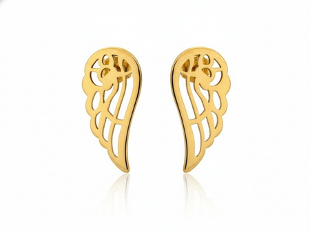 Kolczyki sztyfty złote skrzydła