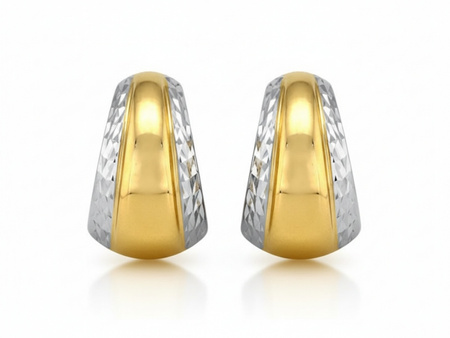 Kolczyki złote dwa kolory złota bez kamieni