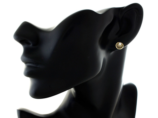 Kolczyki złote na sztyfcie z cyrkonią