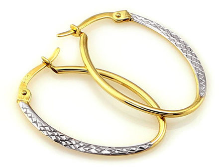 Złote kolczyki kółeczka - dwa kolory złota