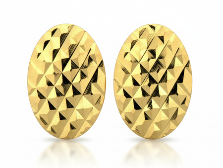 Owalne kolczyki złote sztyfty bez kamieni