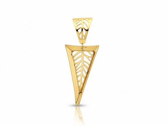 Zawieszka złota duża ażurowa modna z trójkątów