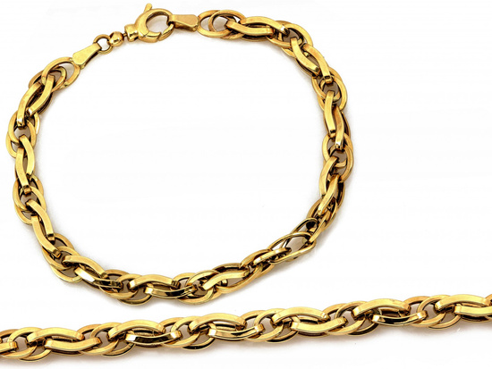 Złota bransoletka z przeplatanych ogniw