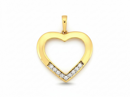 Zawieszka złote serce z cyrkoniami