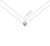 Naszyjnik srebrny 925 z naturalnym ametystem - serce