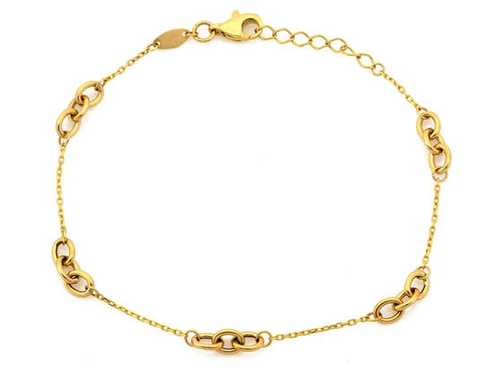 Bransoletka złota delikatna subtelna z ozdobami