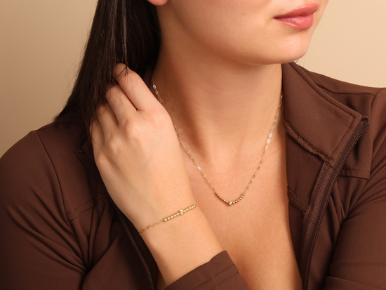 Bransoletka złota z kulkami łąńcuszkowa