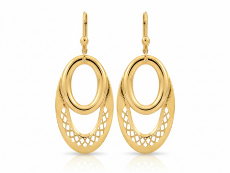 Kolczyki złote duże owalne błyszczące