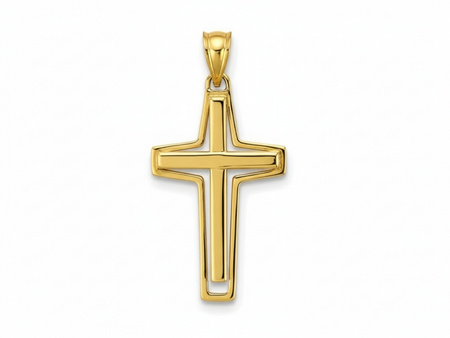 Złoty krzyżyk oryginalny trójwymiarowy