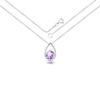 Naszyjnik srebrny 925 z naturalnym ametystem - łezka
