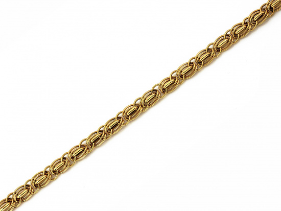 Bransoletka złota z łączonych przeplatanych ogniw
