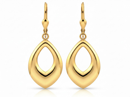 Kolczyki złote tłoczone wiszące angielskie