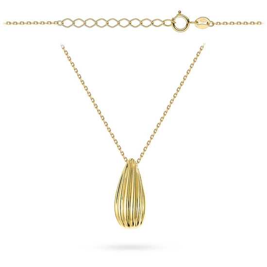 Złoty naszyjnik 585 z frezowaną łezką