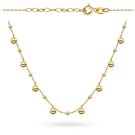 Złoty naszyjnik 585 z kuleczkami
