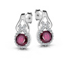Srebrne kolczyki 925 z naturalnymi rubinami i diamentowymi cyrkoniami