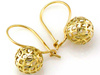 Złote kolczyki ażurowe kulki na biglu