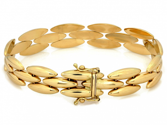 Bransoletka złota szeroka elementowa ruchoma