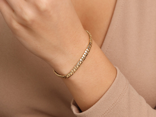 Bransoletka złota elementowa