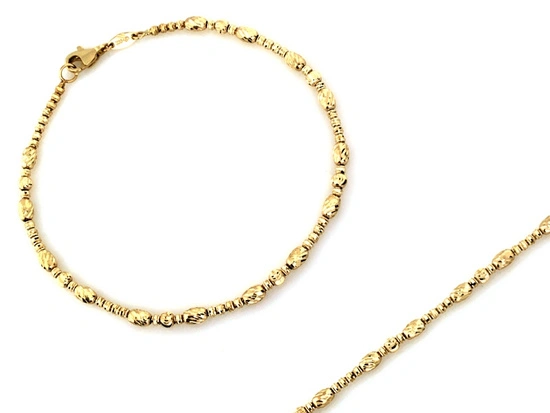 Bransoletka złota z frezowanych kulek błyszcząca