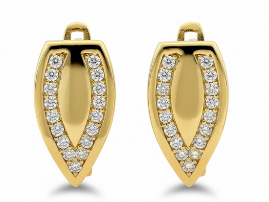 Delikatne subtelne złote kolczyki angielskie zapięcie