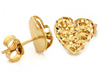 Kolczyki złote błyszczące serce na sztyfcie