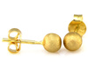 Złote kolczyki kulki satynowe