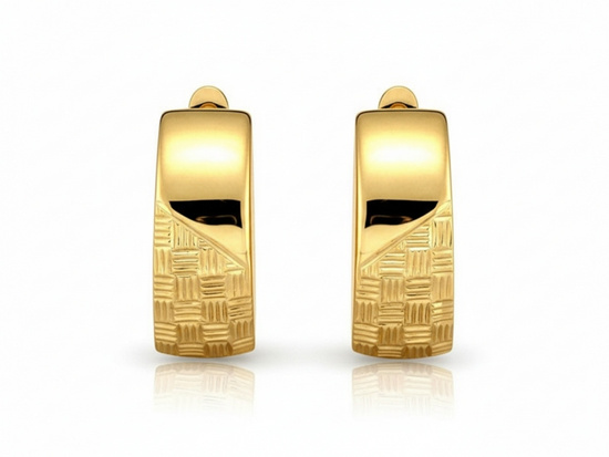 Piękne złote kolczyki frezowane 