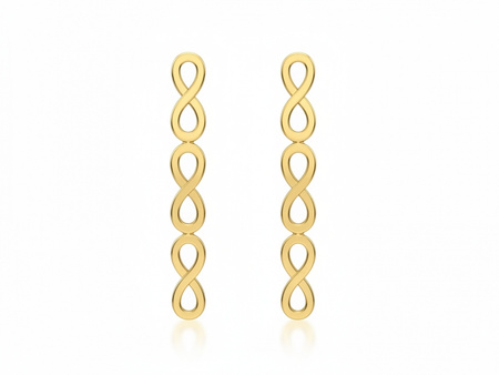Złote kolczyki nausznice z nieskończoności na sztyfcie