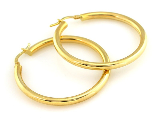 Proste złote kolczyki koła 20mm