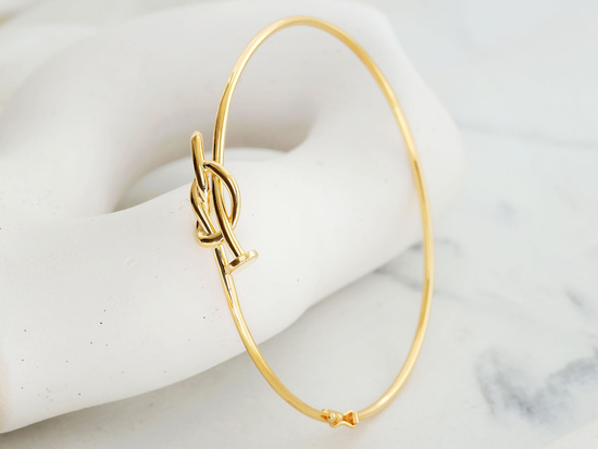 Oryginalna złota sztywna bransoletka gwóźdź