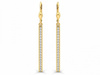 Kolczyki złote długie wiszące sztywne  z cyrkoniami