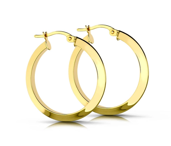 Złote kolczyki koła 375 - 35 mm