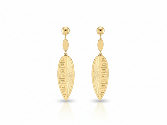 Kolczyki złote wiszące długie angielskie zapięcie na sztyfcie