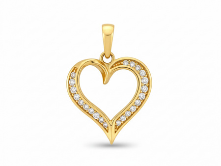 Zawieszka złota serce z cyrkoniami