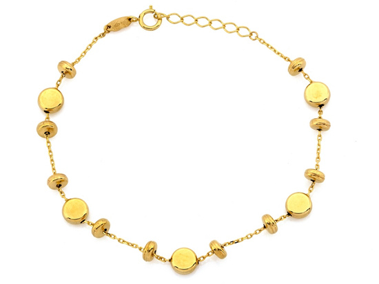 Bransoletka złoty łańcuszkowa z kółeczkami