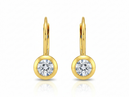 Złote kolczyki z cyrkonią