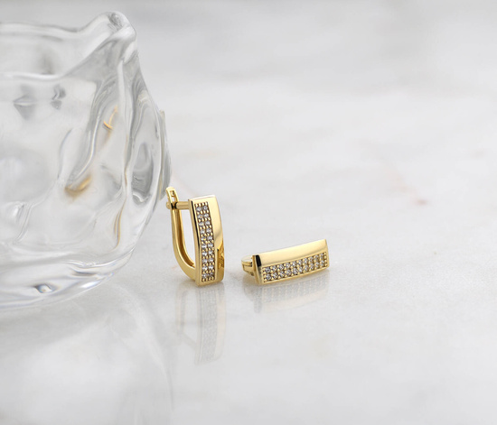 Złote kolczyki 333 z cyrkoniami