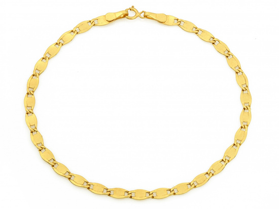 Złota bransoletka owalne blaszki