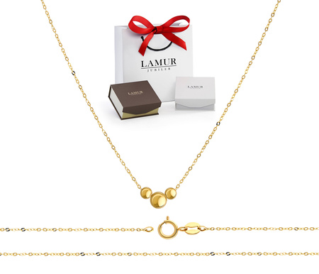 Złoty naszyjnik 585 z kuleczkami